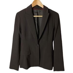 Elie Tahari Brown Wool Blend One Button Jacket Blazer Women's Size 6